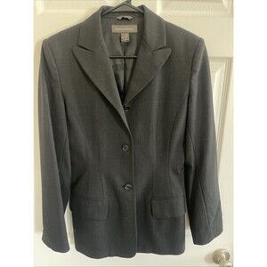 Banana Republic Womens Wool Blazer Black Stretch Fitted Italy 30" Waist